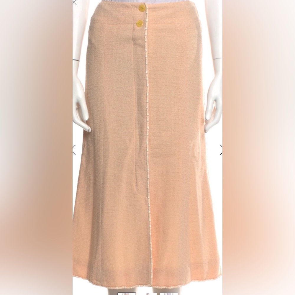 Vintage CHANEL tweed Maxi Skirt in pastel pink size 38 pristine condition
